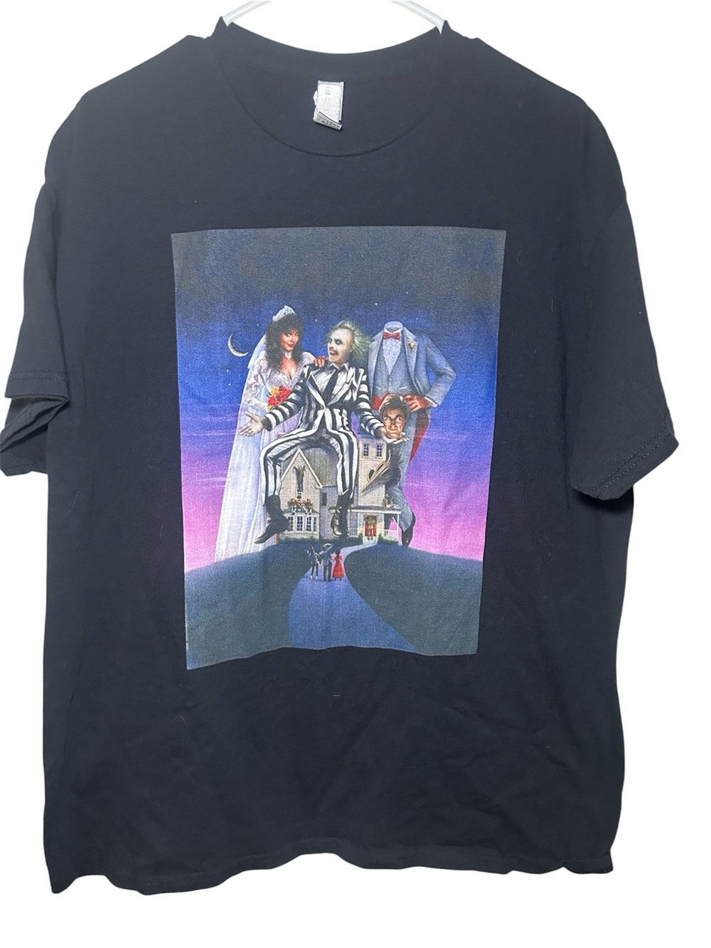 Black Beetlejuice Graphic Men’s T-Shirt Short Sleeve Halloween Spooky Movies
